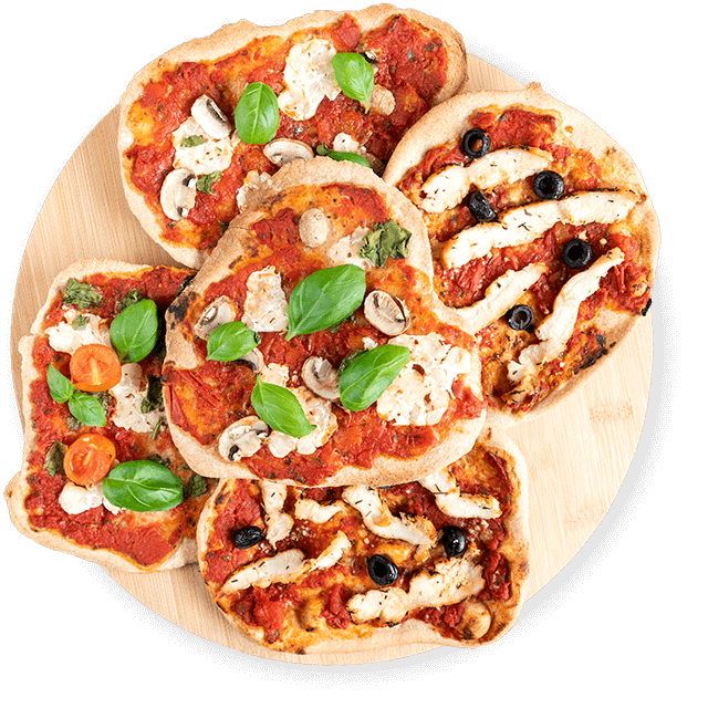Mini pizze pełnoziarniste