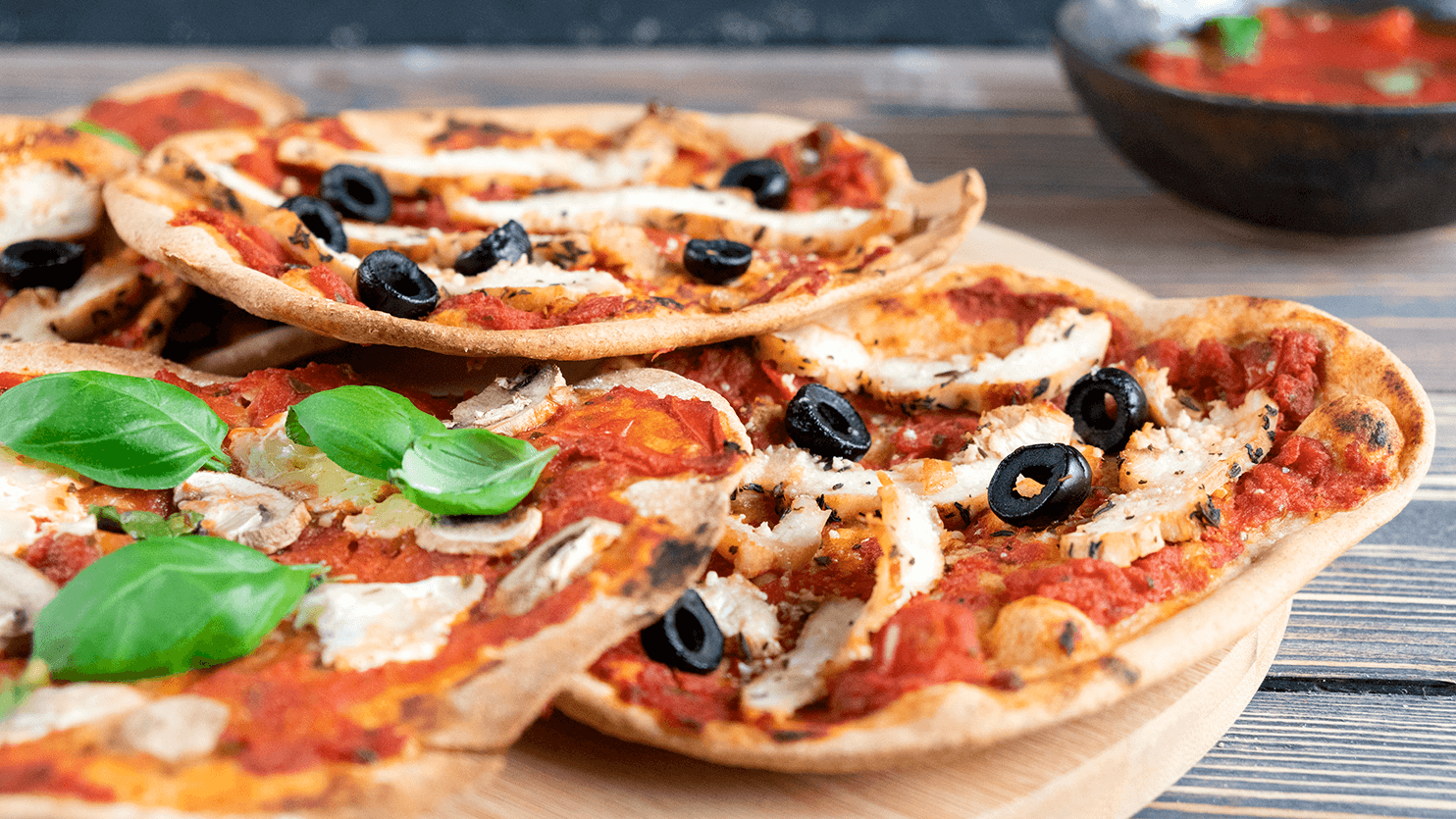 Mini pizze pełnoziarniste