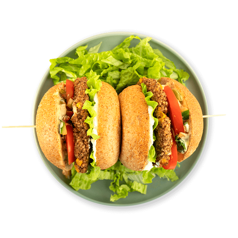 Burgery z kaszy jaglanej z fasolą