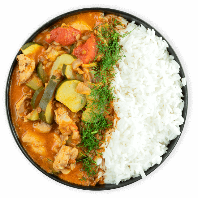 Kurczak curry z soczewicą