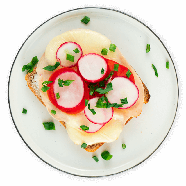 Tost z szynką, serem i warzywami