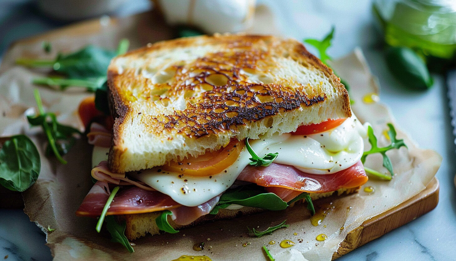 Tost z szynką i mozzarellą