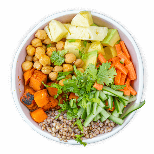 Wegański buddha bowl z ananasem