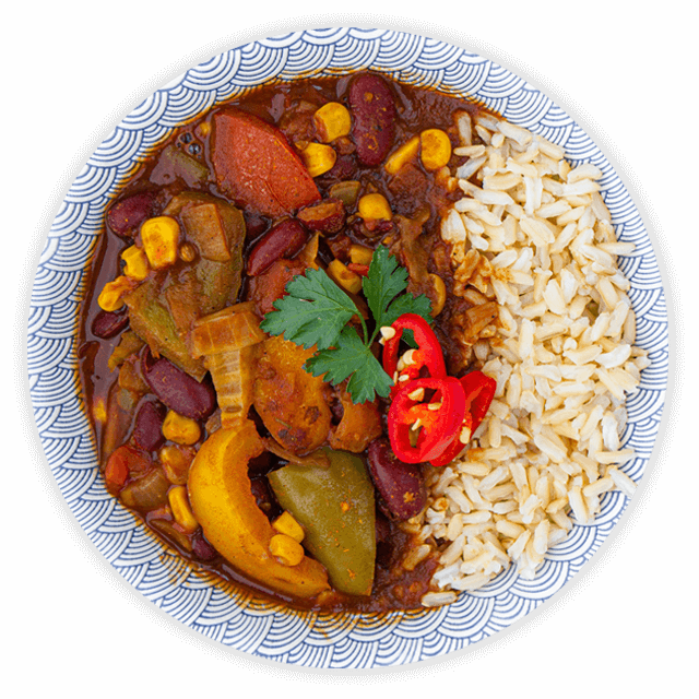 Chilli sin carne z ryżem