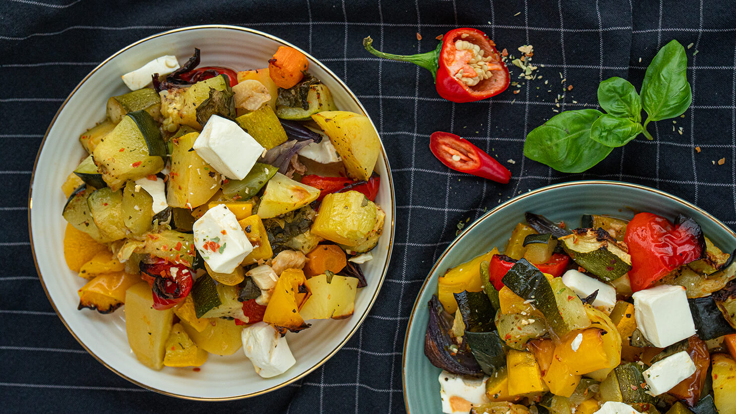 Zapiekanka warzywna z serem feta