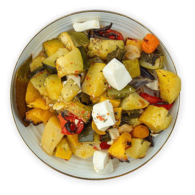 Zapiekanka warzywna z serem feta