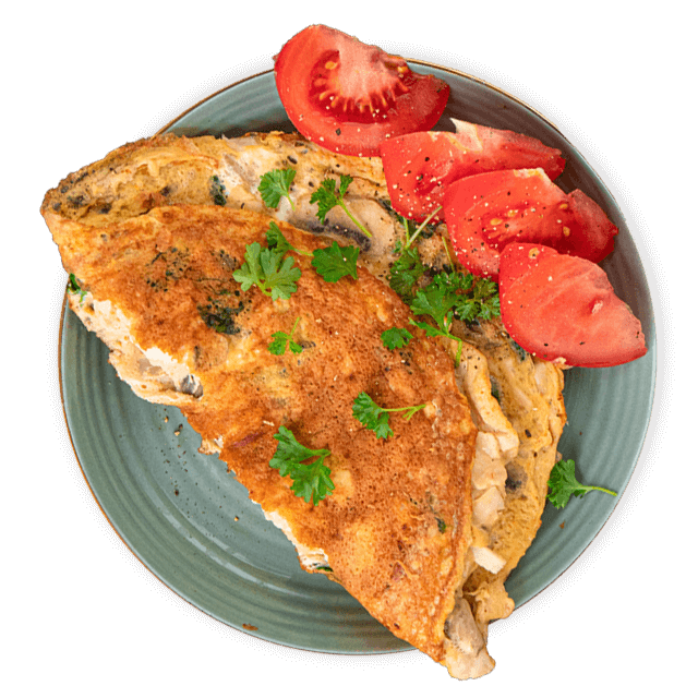 Omlet z szynką i pieczarkami
