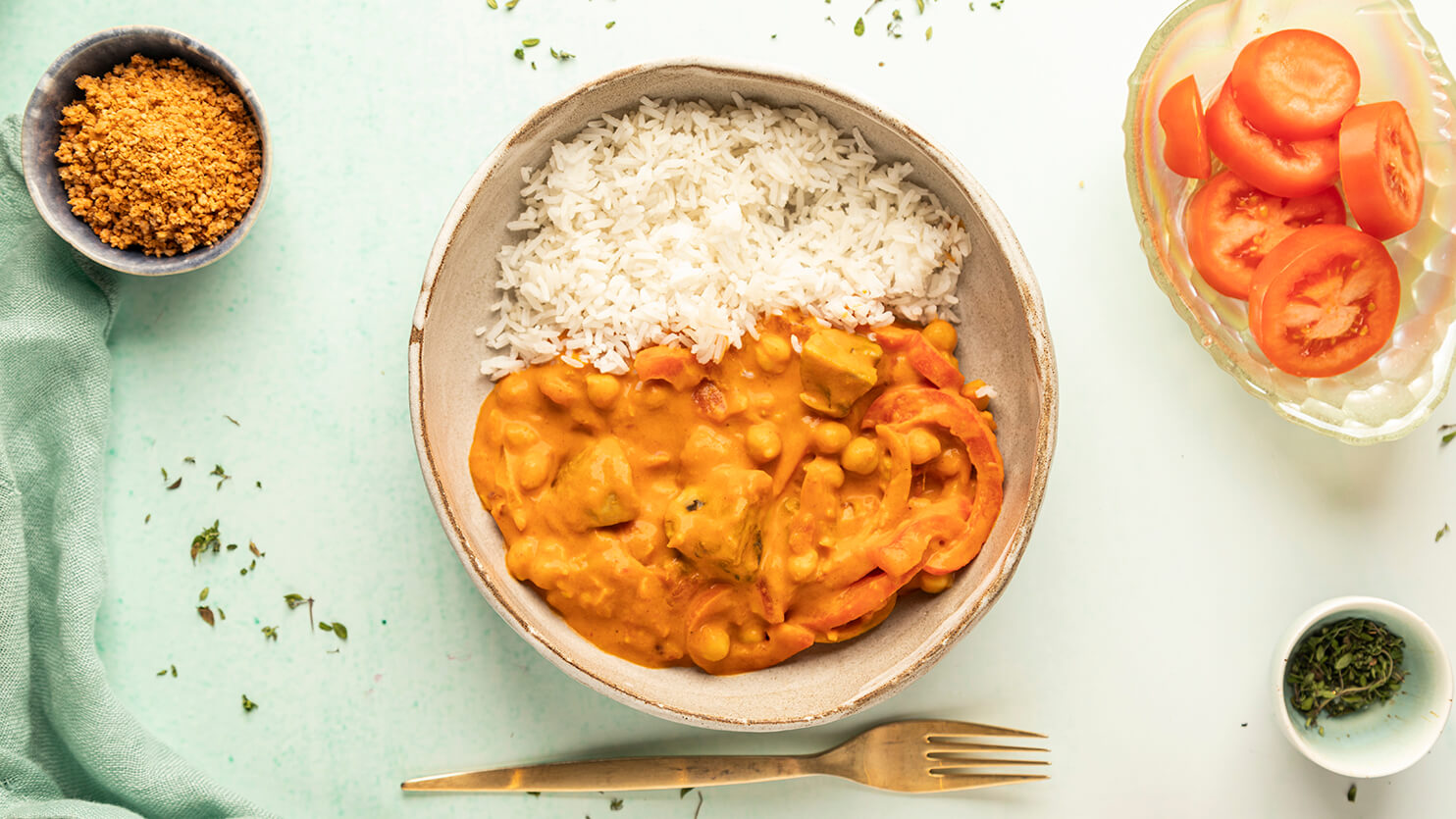 Czerwone curry z ryżem