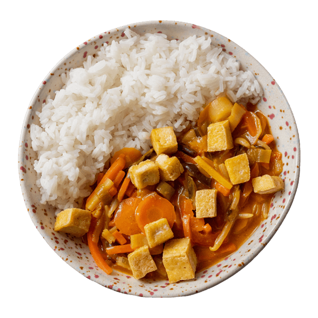 Ryż z mrożonką chińską z tofu