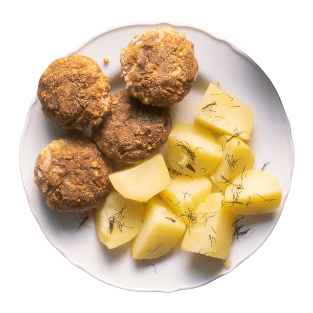 Kotlety z tofu z ziemniakami