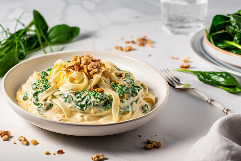 Wegańska carbonara z tofu