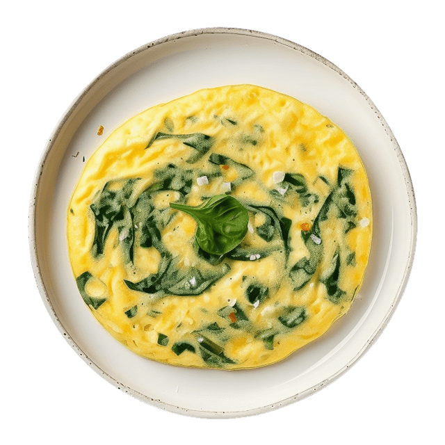 Omlet ze szpinakiem na parze