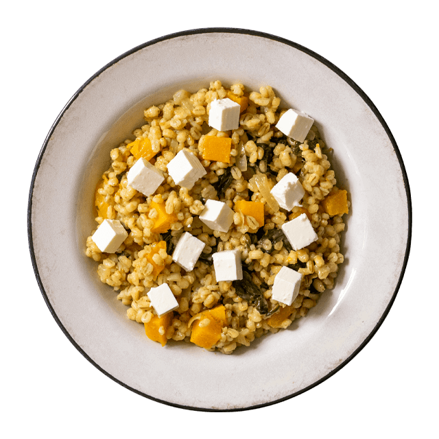 Pęczakotto z dynią i serem typu feta