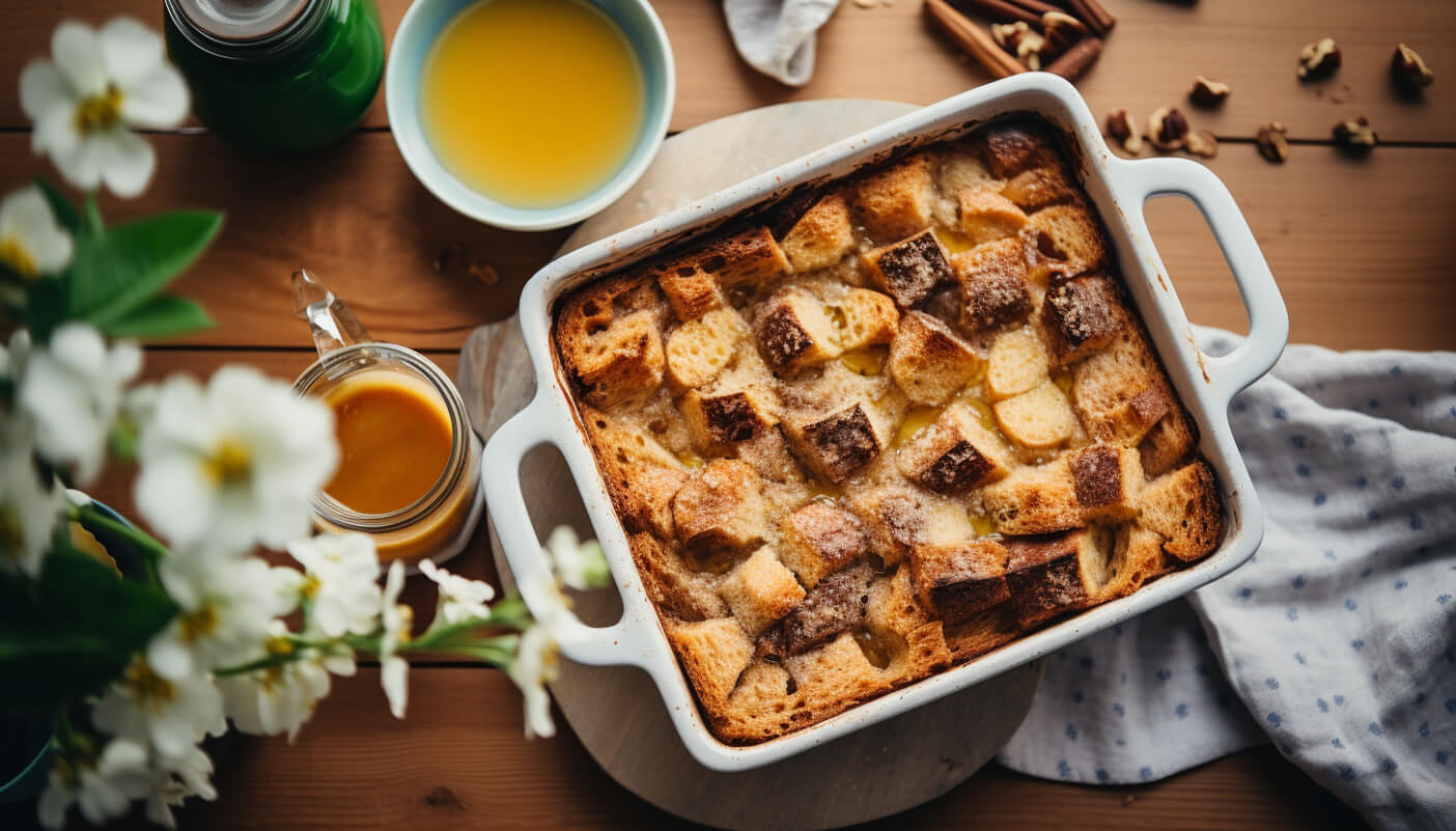 Pudding chlebowy z owocami