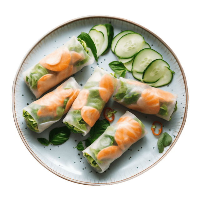 Delikatne spring rolls z łososiem