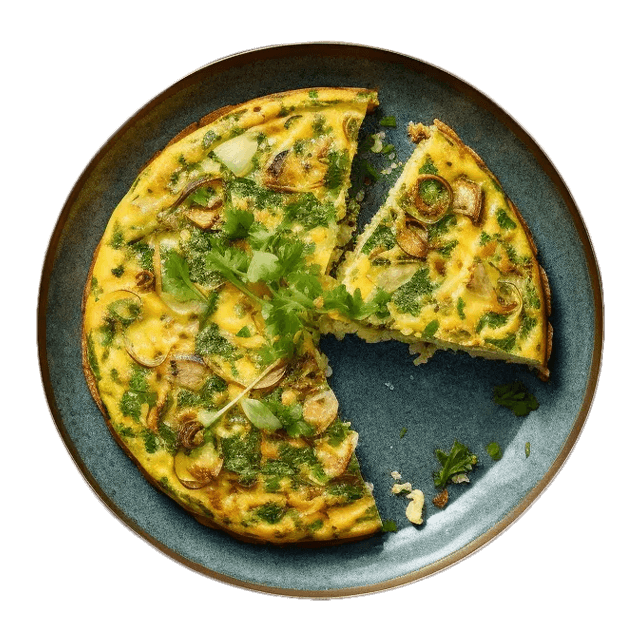 Omlet z kurczakiem i brokułami