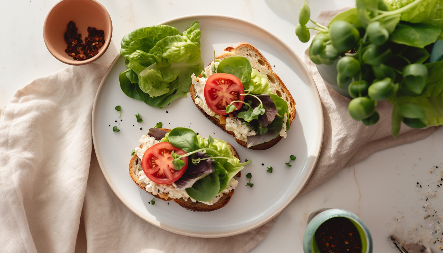 Kanapki z pomidorową pastą tofu