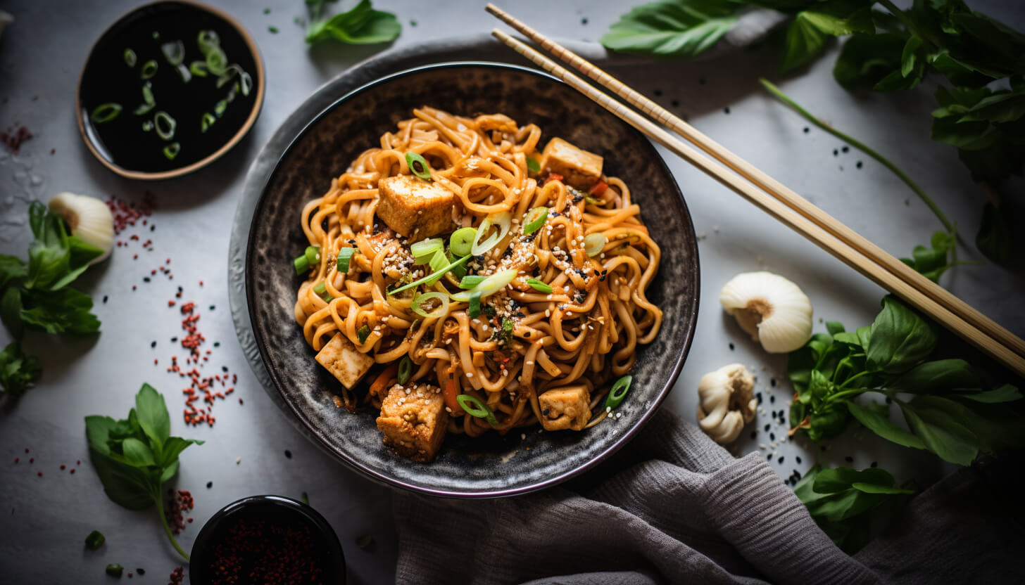 Makaron udon z tofu
