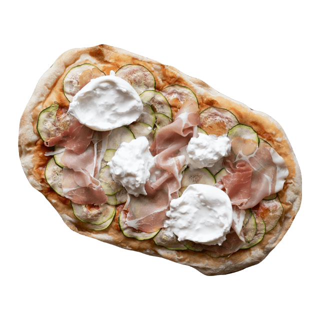 Pinsa z cukinią i burratą