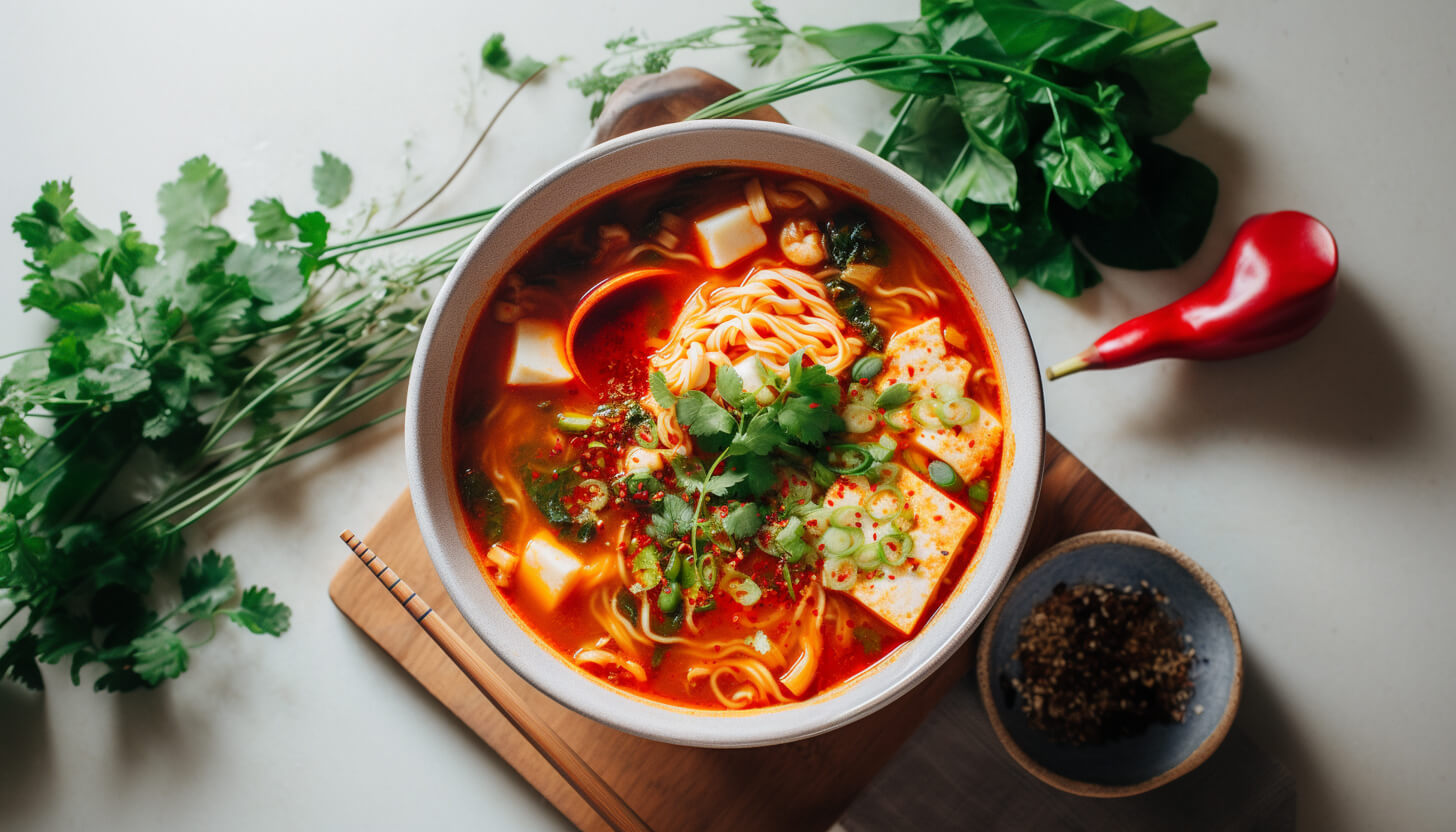 Zupa kimchi z tofu