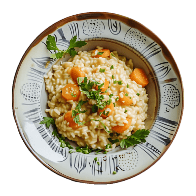 Risotto z marchewką, selerem i kurczakiem