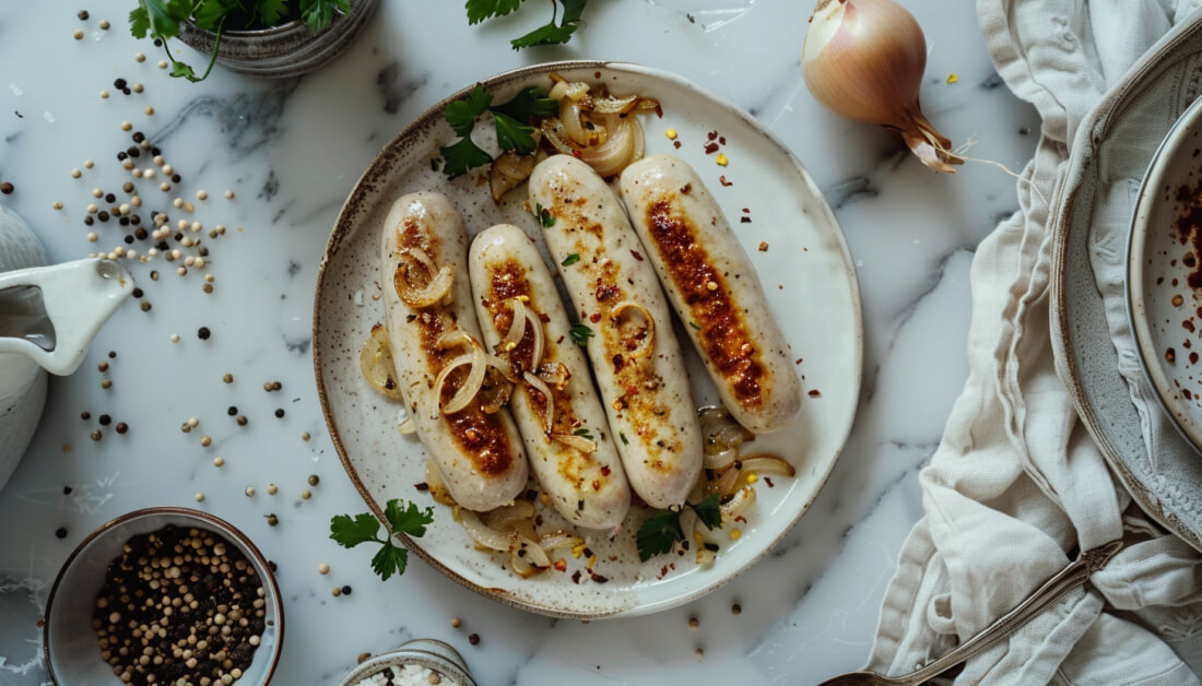 Pieczona biała kiełbasa