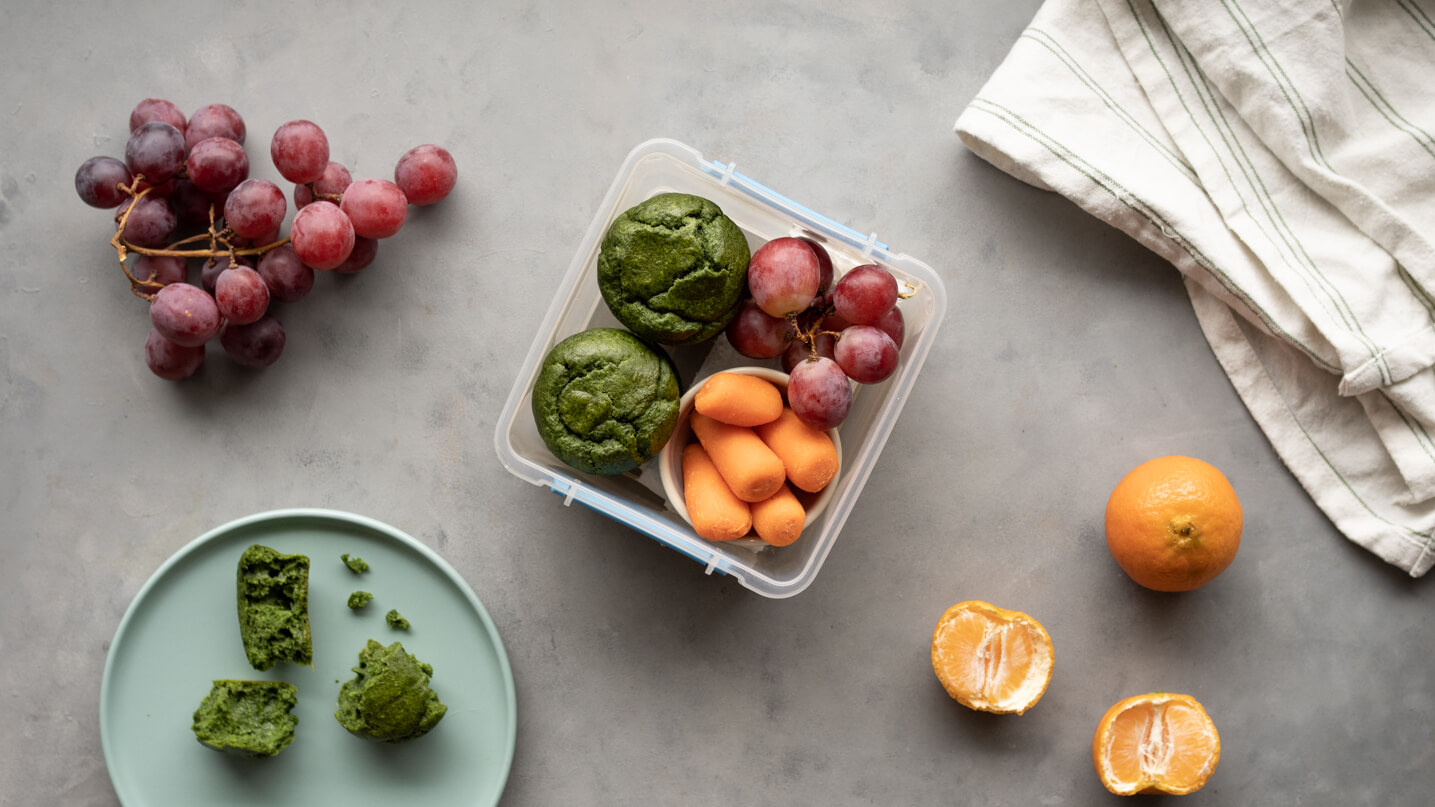 Lunchbox Zielone mini babeczki, owoce i warzywa