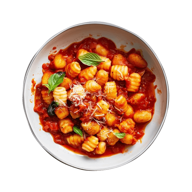 Wegańskie gnocchi z tofu w sosie pomidorowym