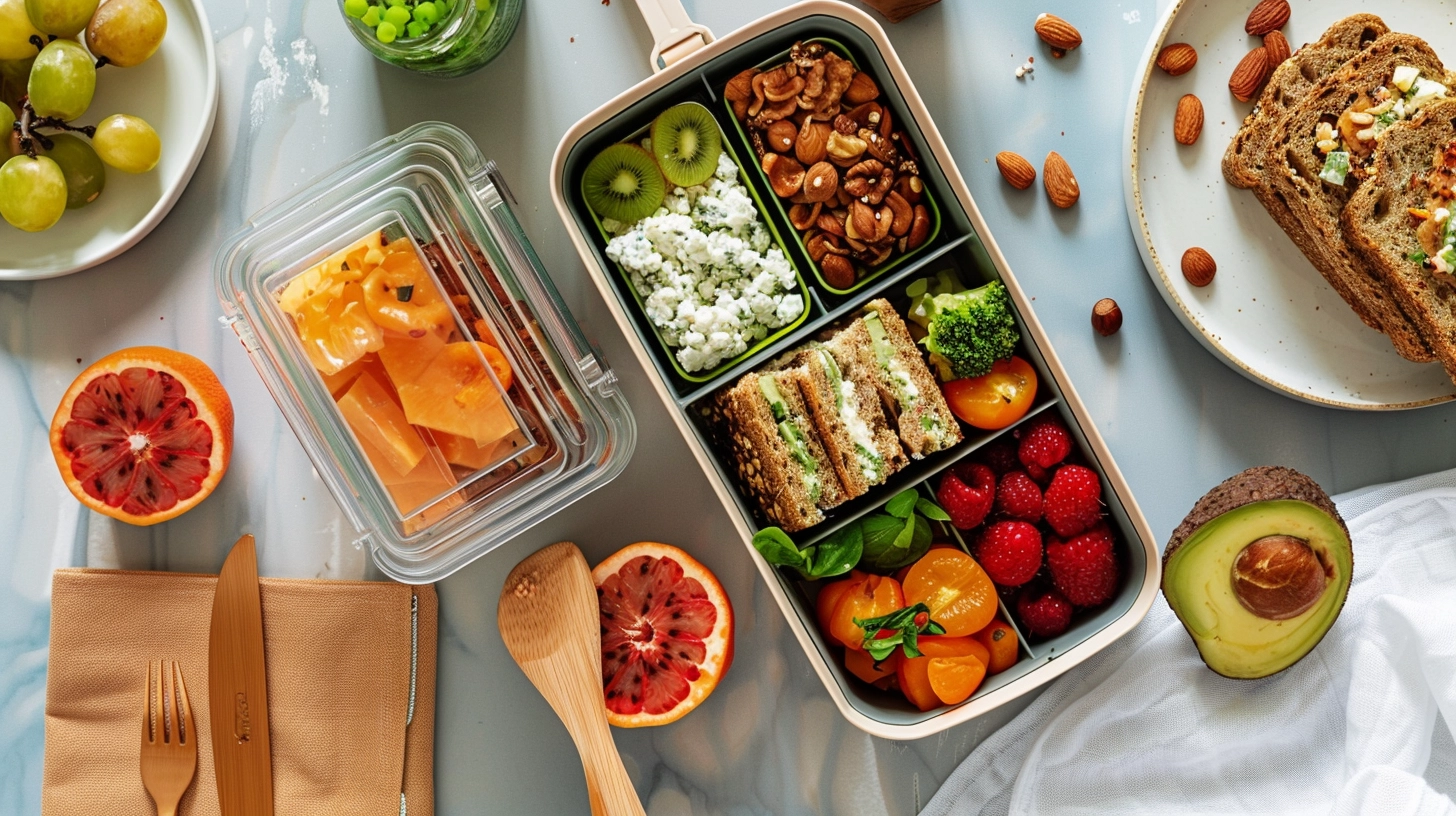 Lunchbox Kanapki z owocowym twarożkiem + owoce + orzechy