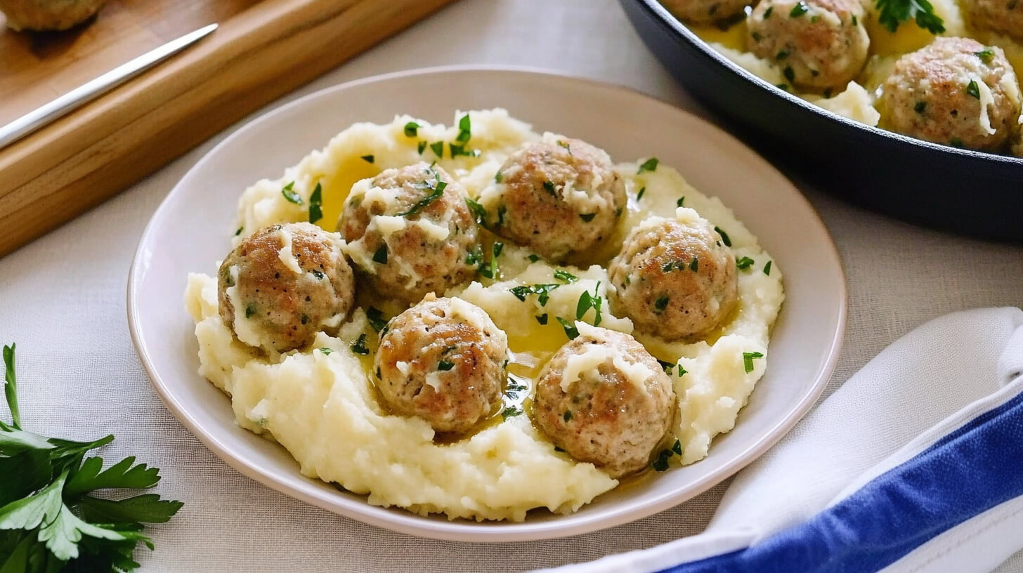 Klopsiki z selerowo ziemniaczanym puree