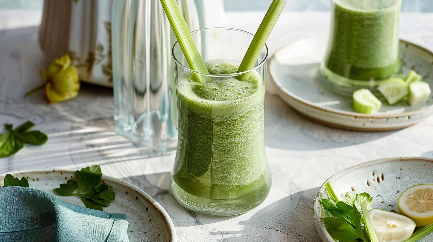 Smoothie z selerem, bananem, kiwi