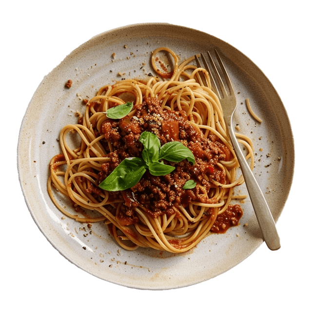 Spaghetti bolognese z granulatem sojowym