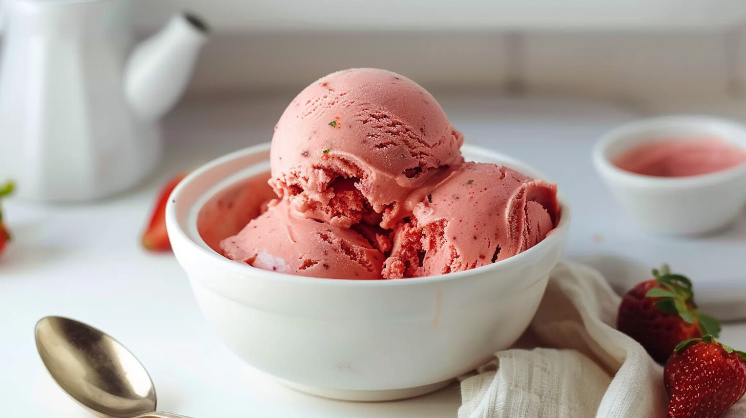 Lody truskawkowe z miętą