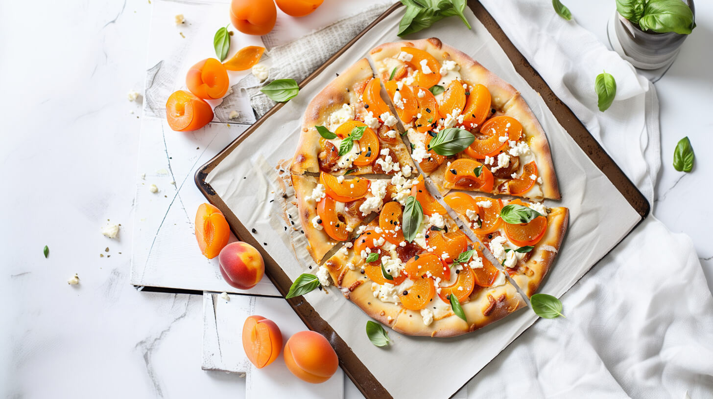 Pizza z serem kozim i morelami