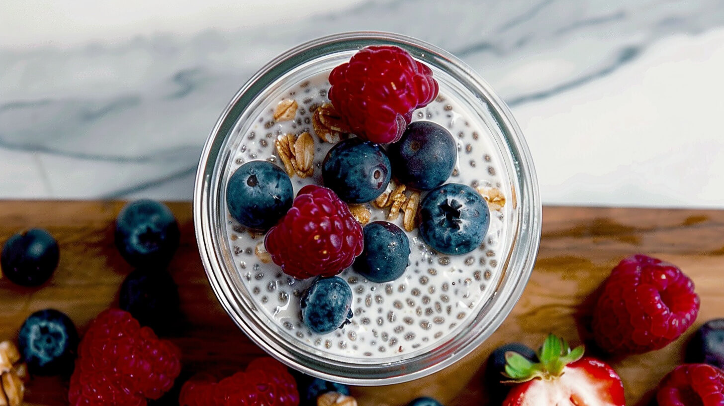 Jogurt z nasionami chia i owocami