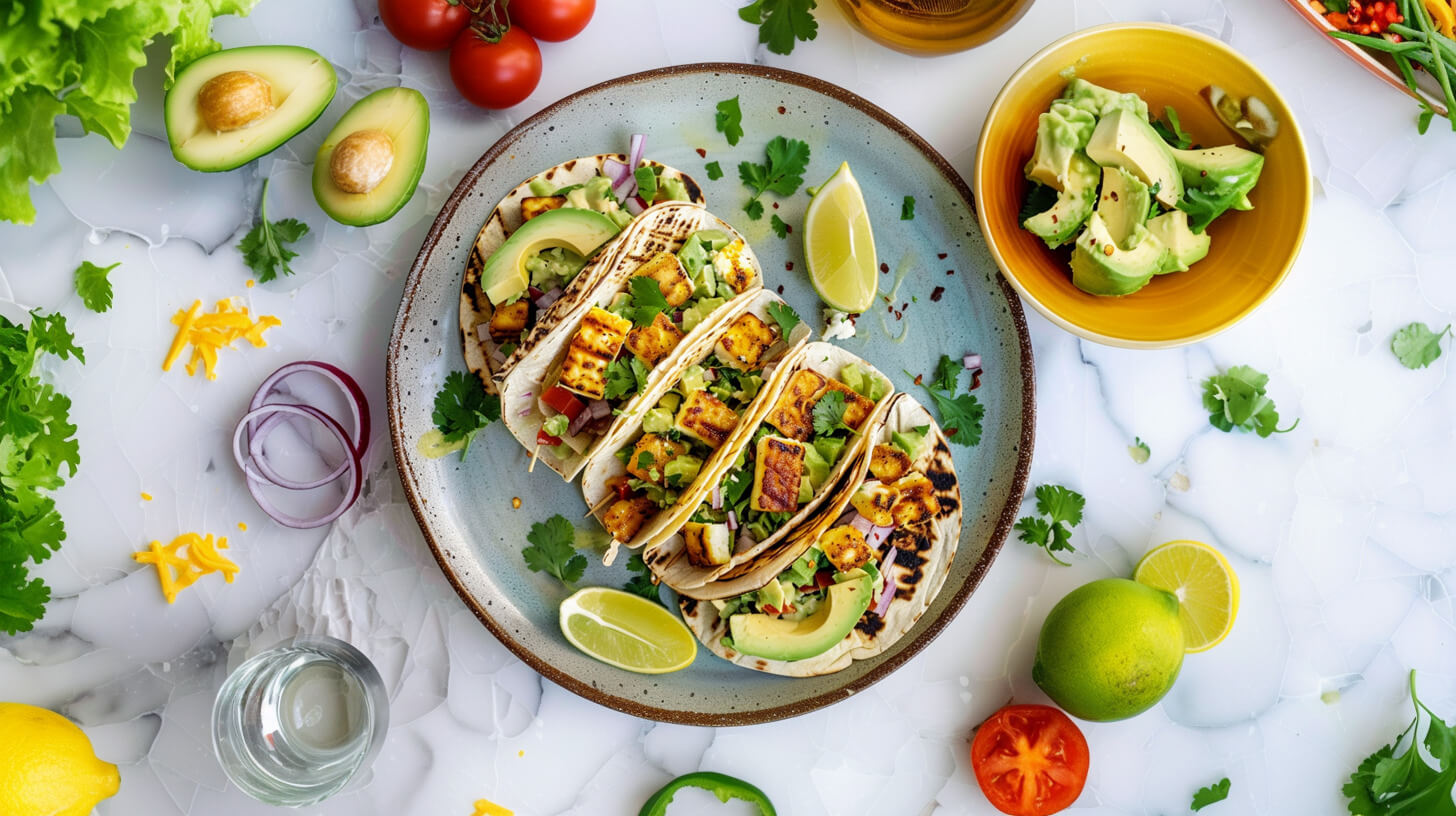 Tacos z serem halloumi