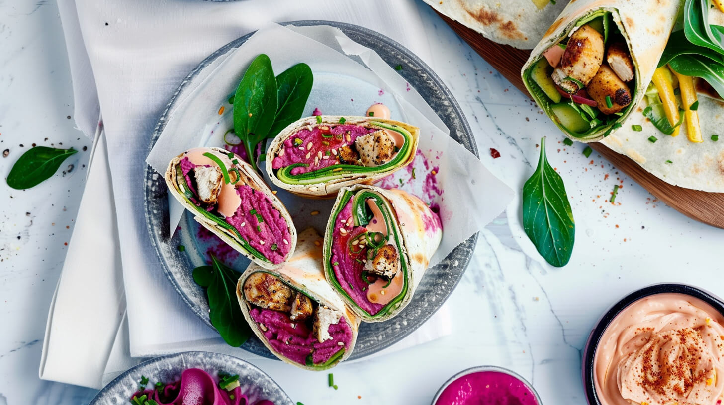 Tortilla z kurczakiem i botwinką