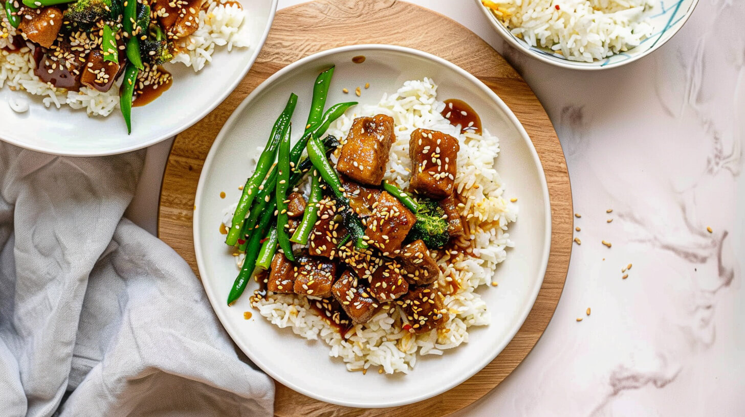 Seitan w sosie teriyaki