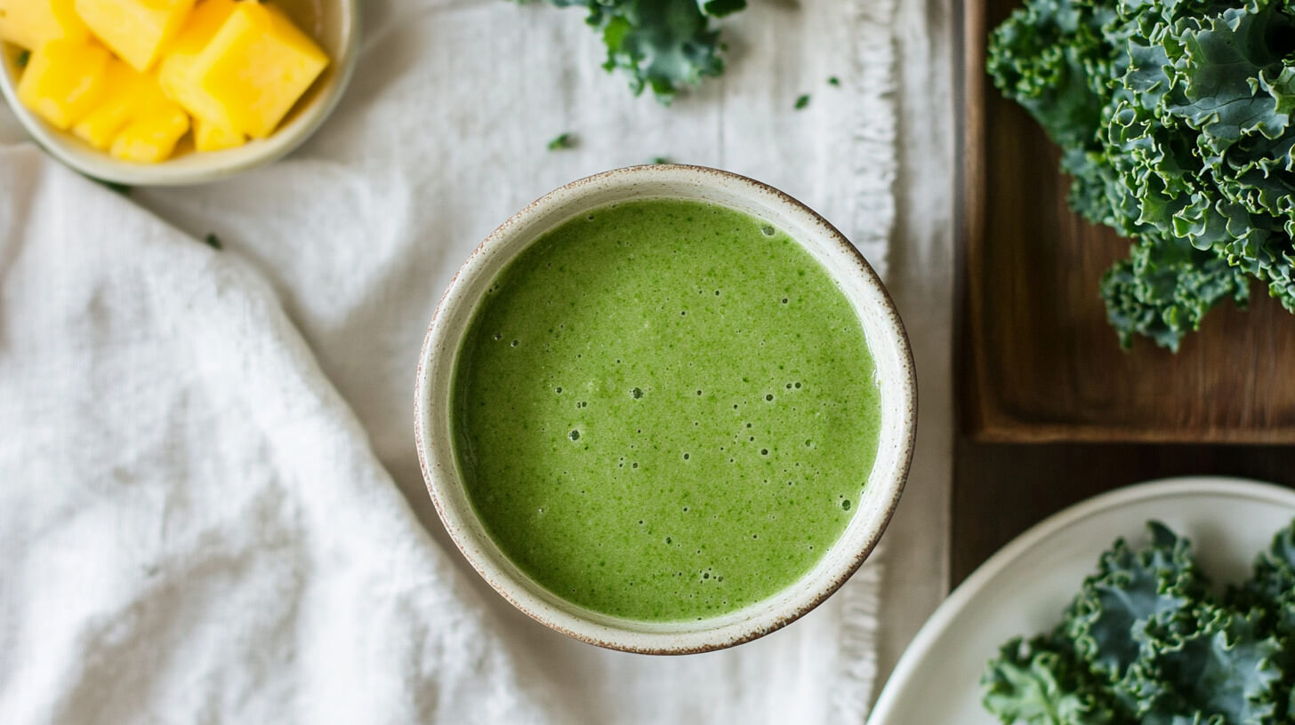 Smoothie z jarmużem, bananem i masłem orzechowym