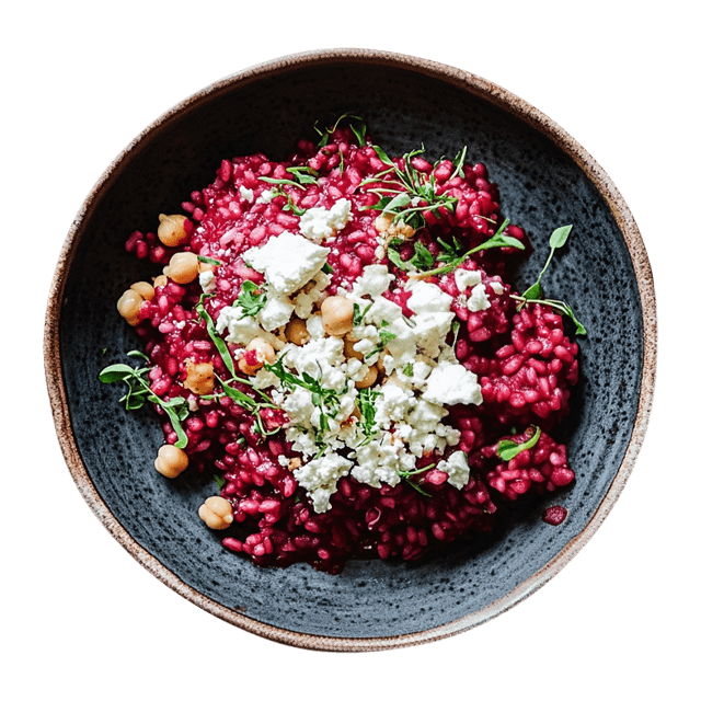 Kaszotto buraczane z ciecierzycą i serem feta
