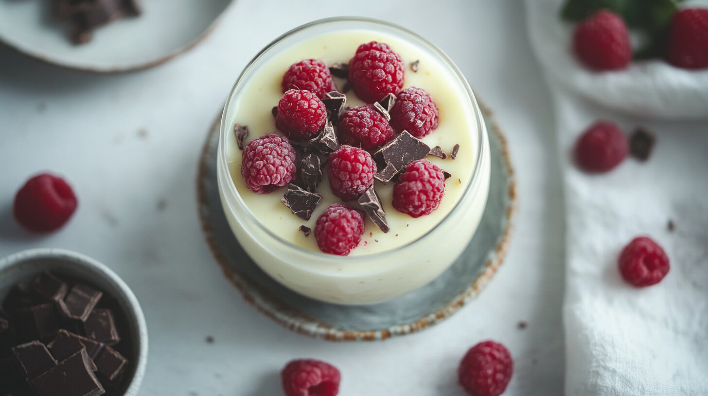 Pudding waniliowy z owocami i skyrem