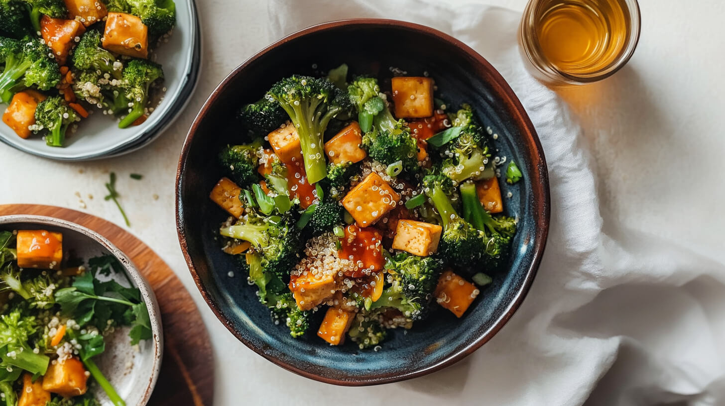 Tofu z warzywami i komosą ryżową