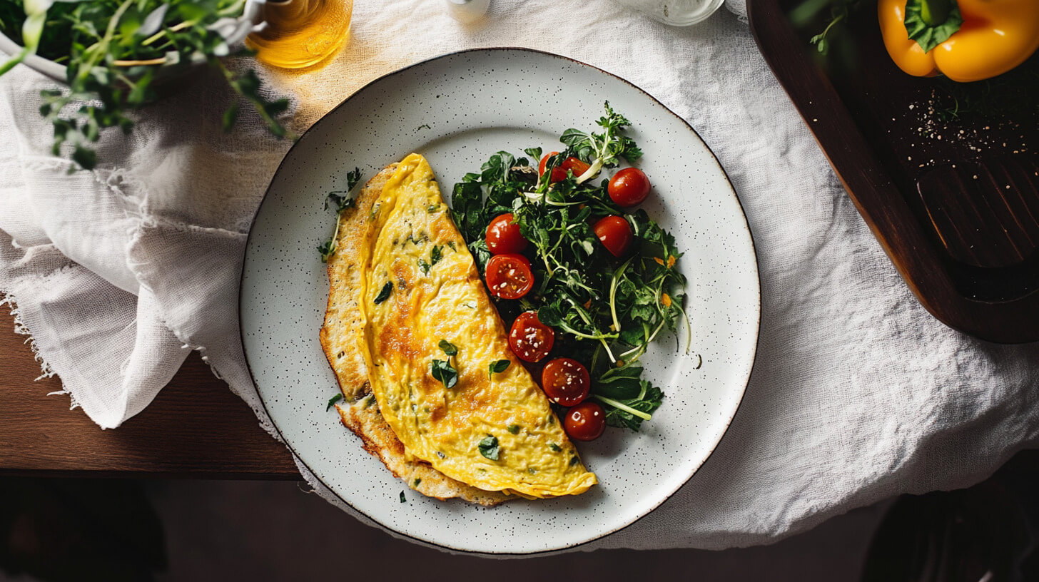 Wegański omlet z tofu i ciecierzycy