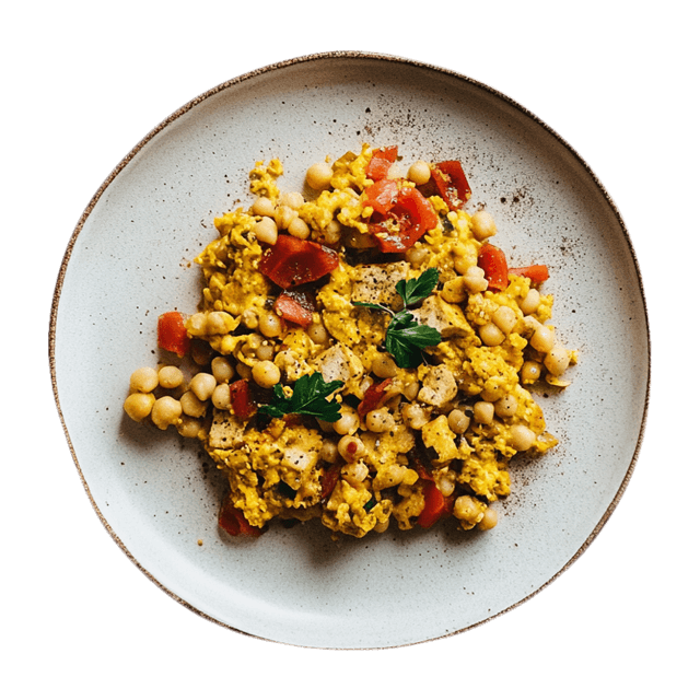 Tofu scramble z warzywami i ciecierzycą
