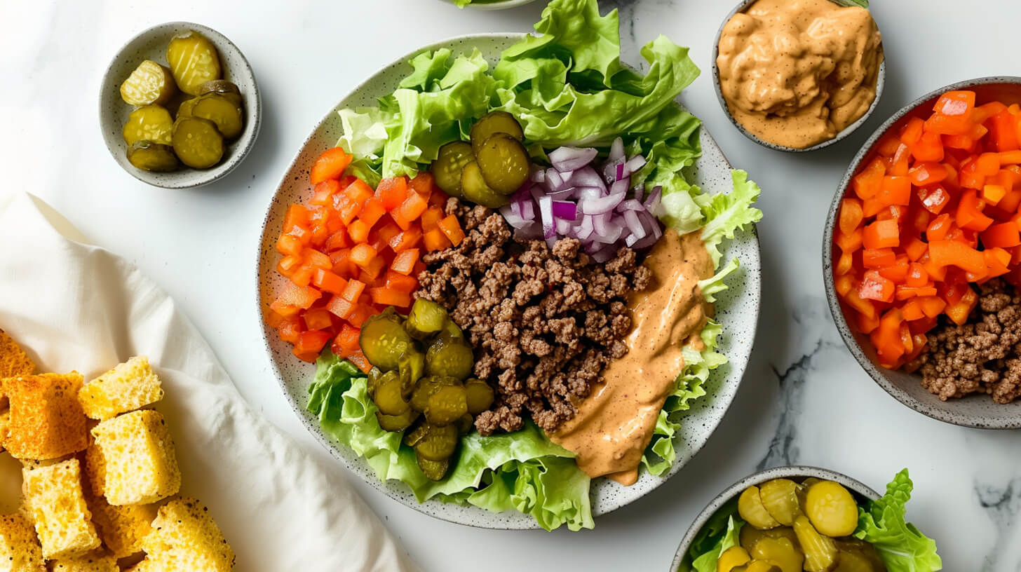 Wegańska sałatka burgerowa