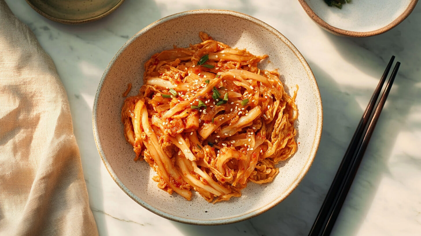 Noodle z kimchi i tempehem