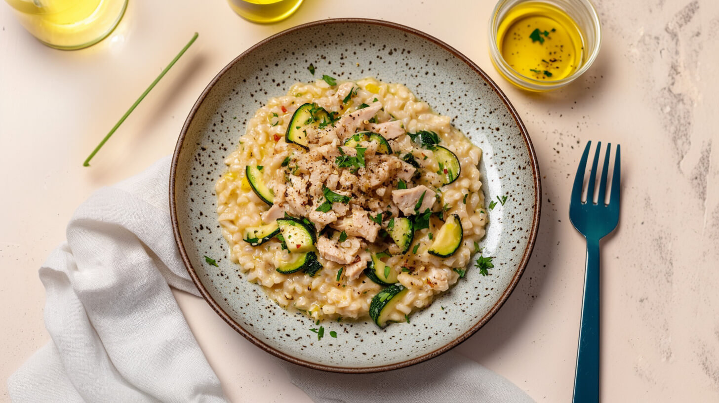 Risotto z indykiem, cukinią i natką pietruszki