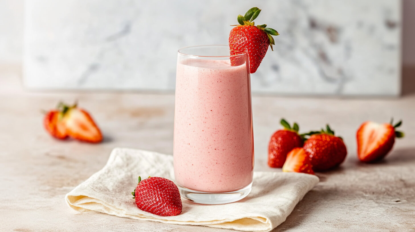 Orzeźwiające smoothie truskawkowe ze skyrem